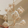 Luxury Branch Flower Chandelier in Gold for Living Room Staircase and Bedroom Lighting