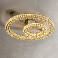 2/ 3 Rings Flush Mount Living Room Chandelier Crystal Bedroom Ceiling Light Fixture - Brig Lighting