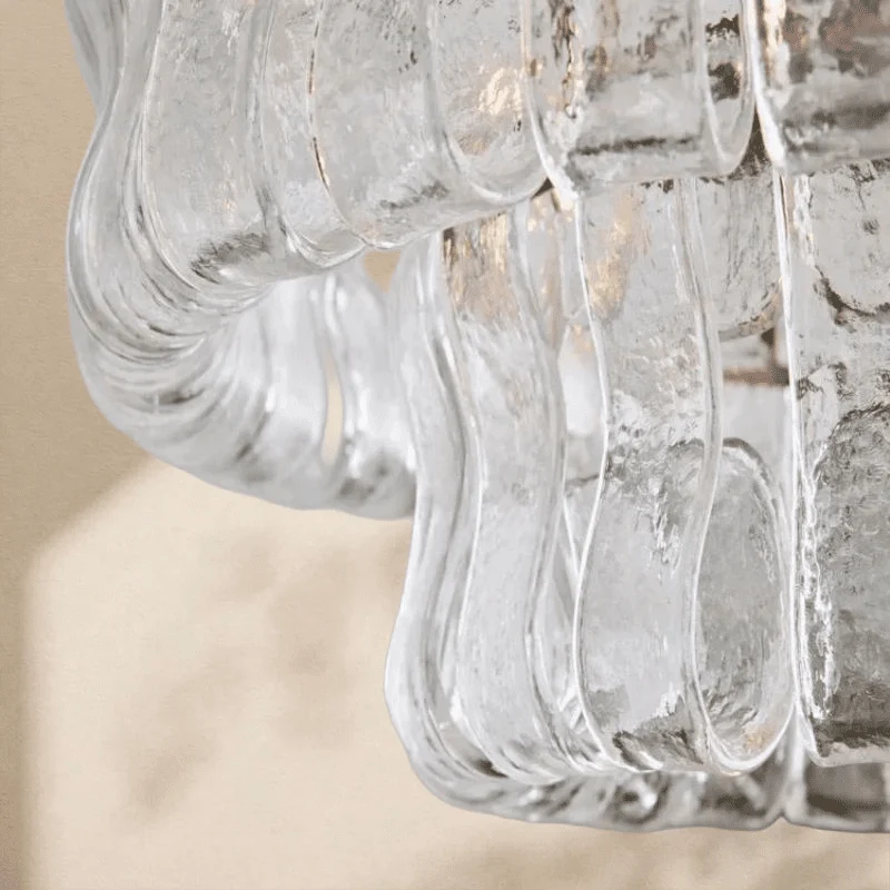 2 - Tier Ghiaccio Glass Round Flushmount 18" - Cyran Lamps