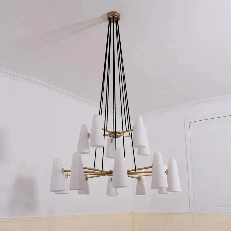 2-Tier White Porcelain Round Chandelier - Brig Lighting