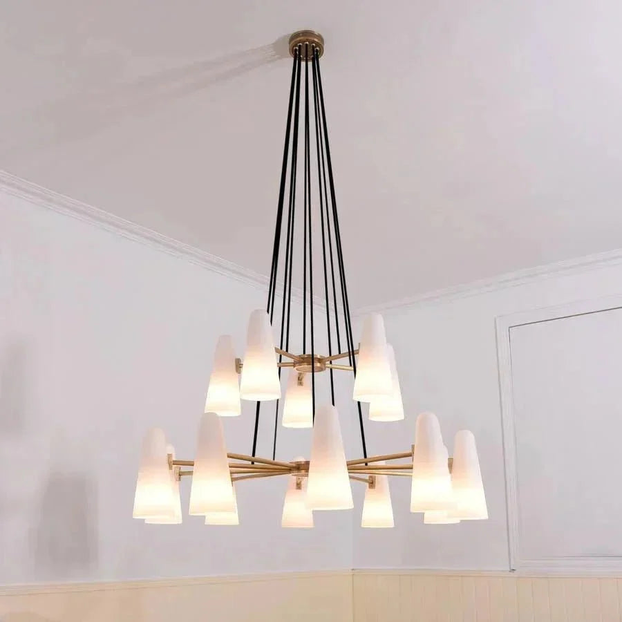 2-Tier White Porcelain Round Chandelier - Brig Lighting