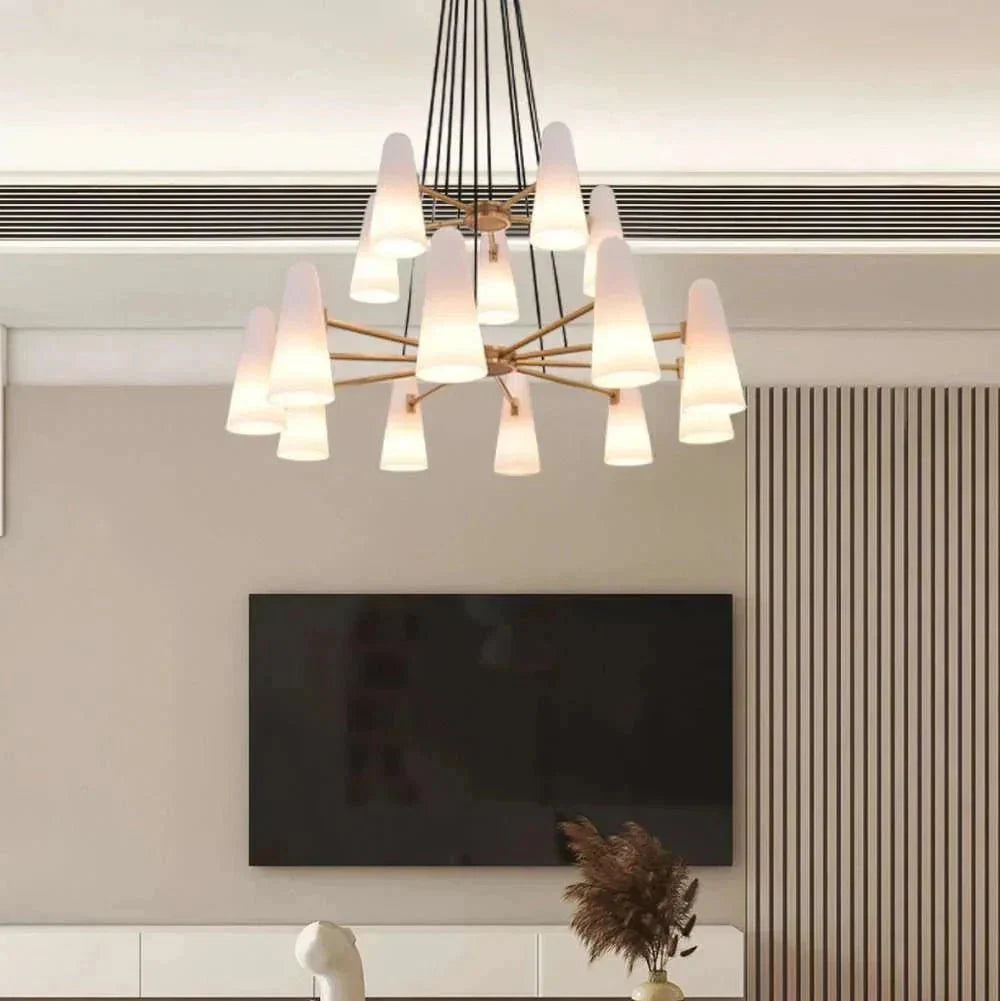 2-Tier White Porcelain Round Chandelier - Brig Lighting
