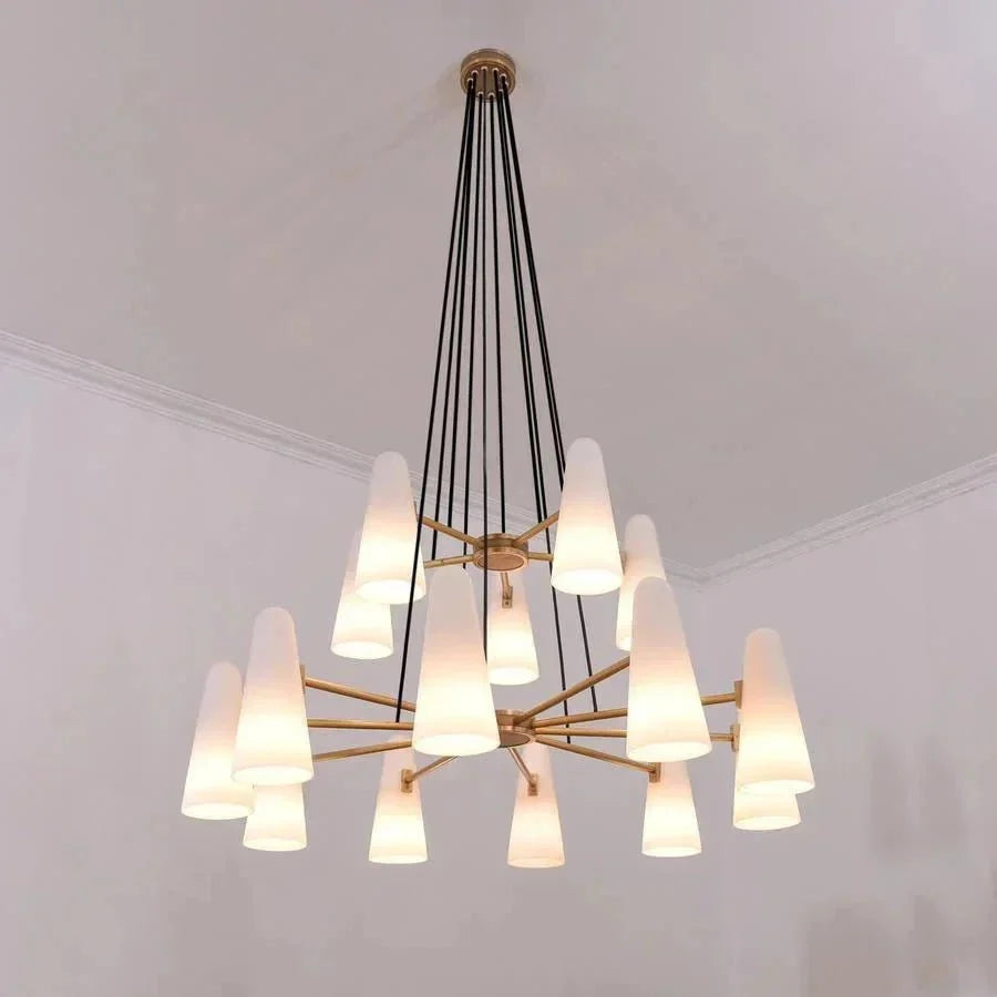 2-Tier White Porcelain Round Chandelier - Brig Lighting