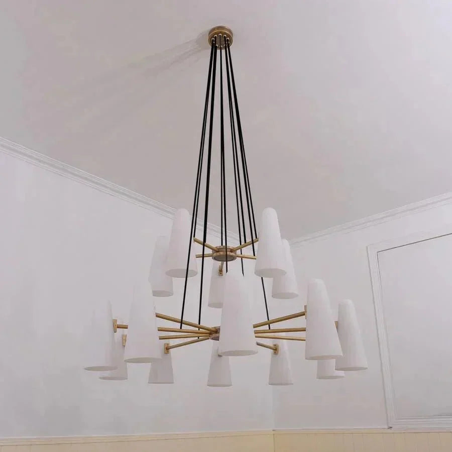 2-Tier White Porcelain Round Chandelier - Brig Lighting