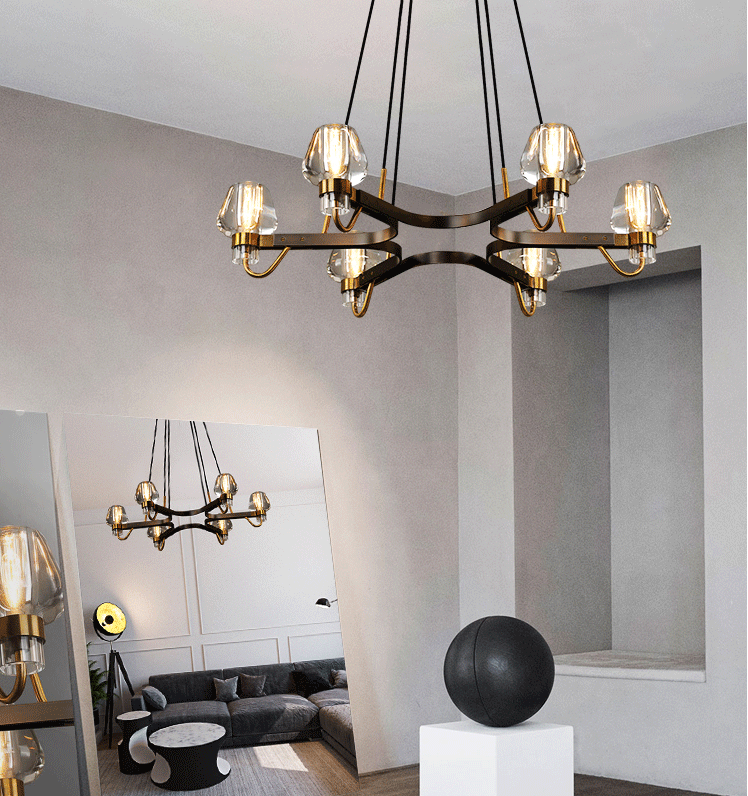 Brass,post-modern,industrial style, bulb, light luxury, 6 heads, glass, 8 heads,chandeliers, branch, pendants, Lyfairs, living room. bedroom, dining room, light,