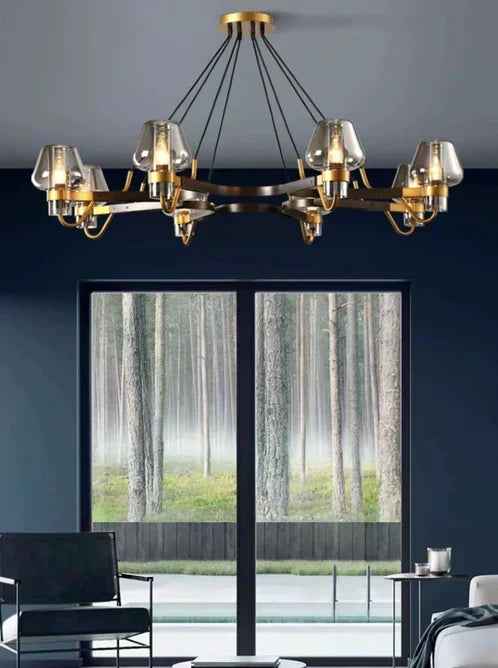 Post-modern Light Full Brass Chandelier for Living Room/Bedroom