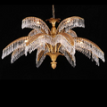 Luxury Palm Tree Crystal Chandelier in Brass for Living Room and Low Ceiling Spaces