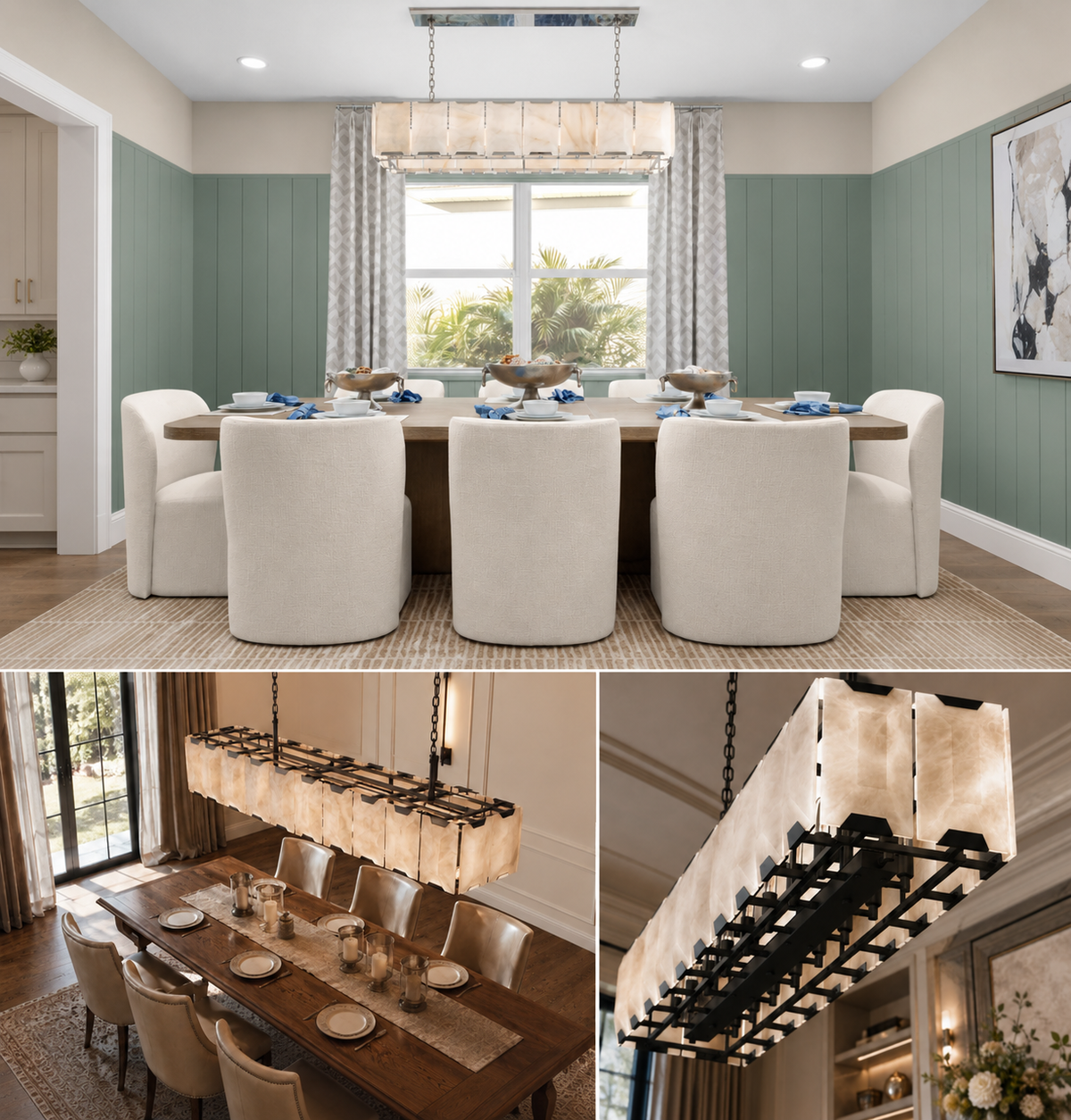 Hadilor Calcite Rectangular Chandelier