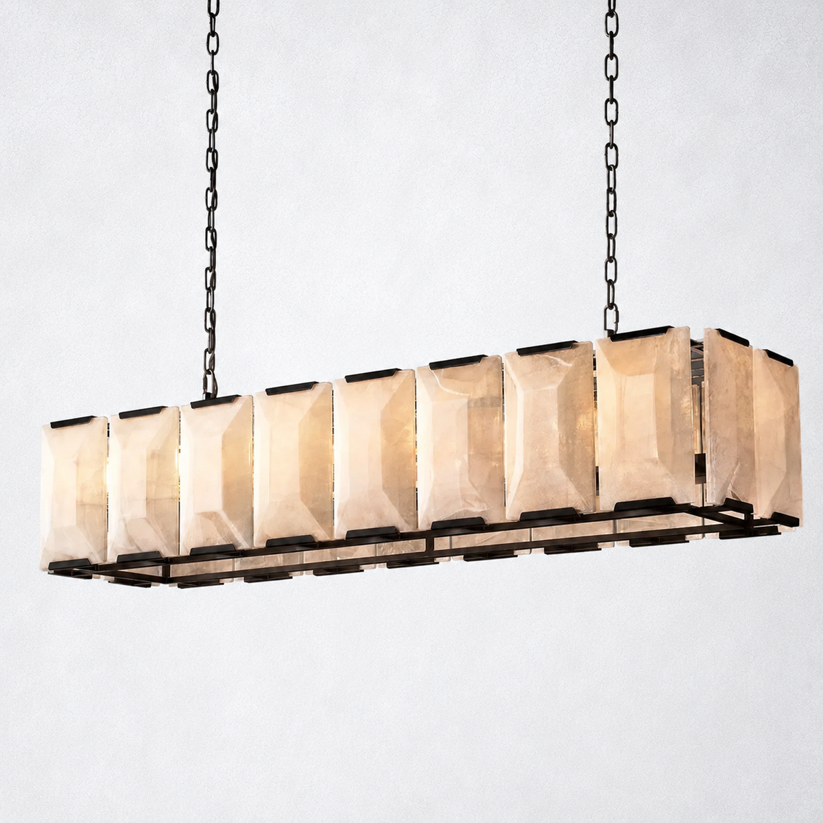 Ellington Calcite Rectangular Chandelier 54"