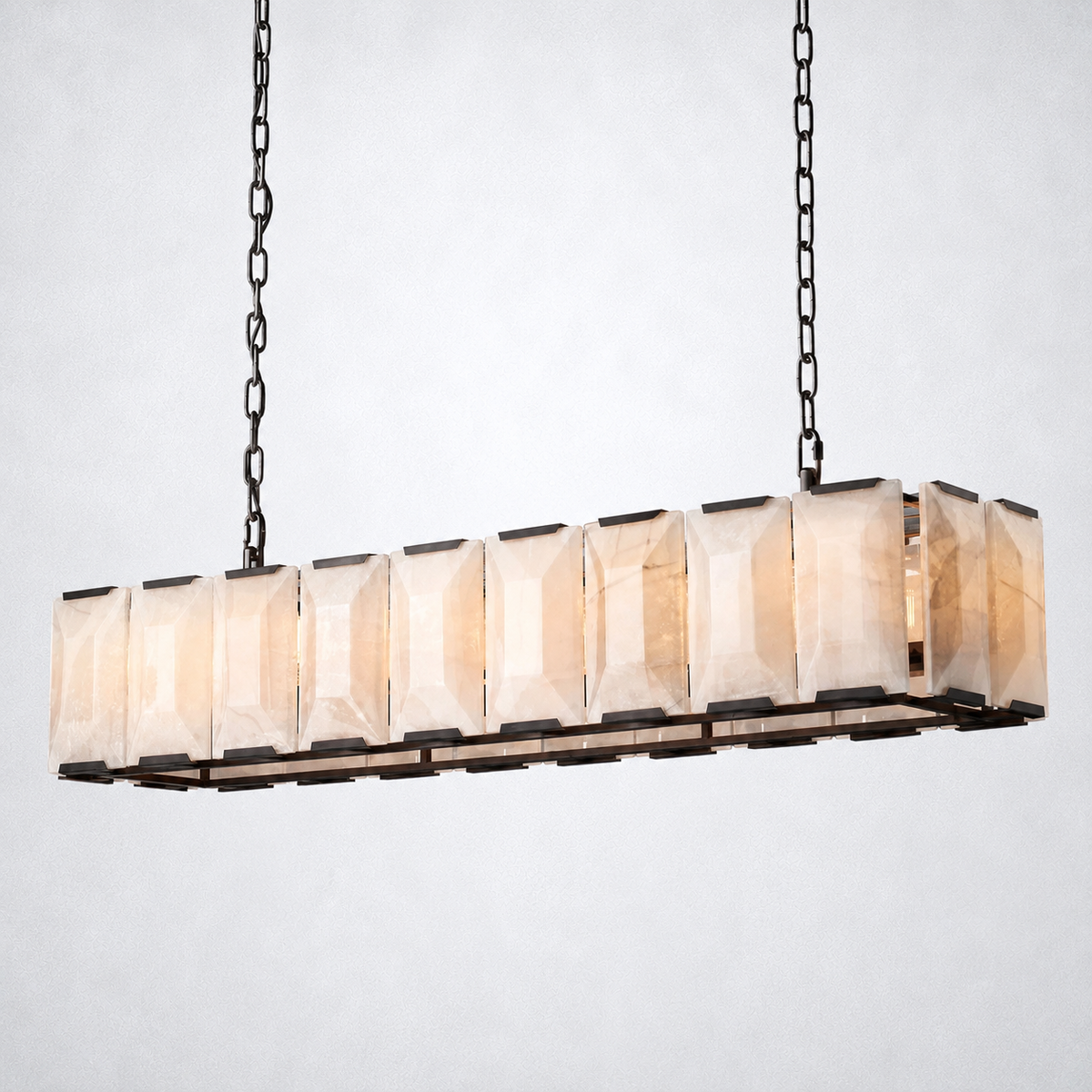 Ellington Calcite Rectangular Chandelier 62"