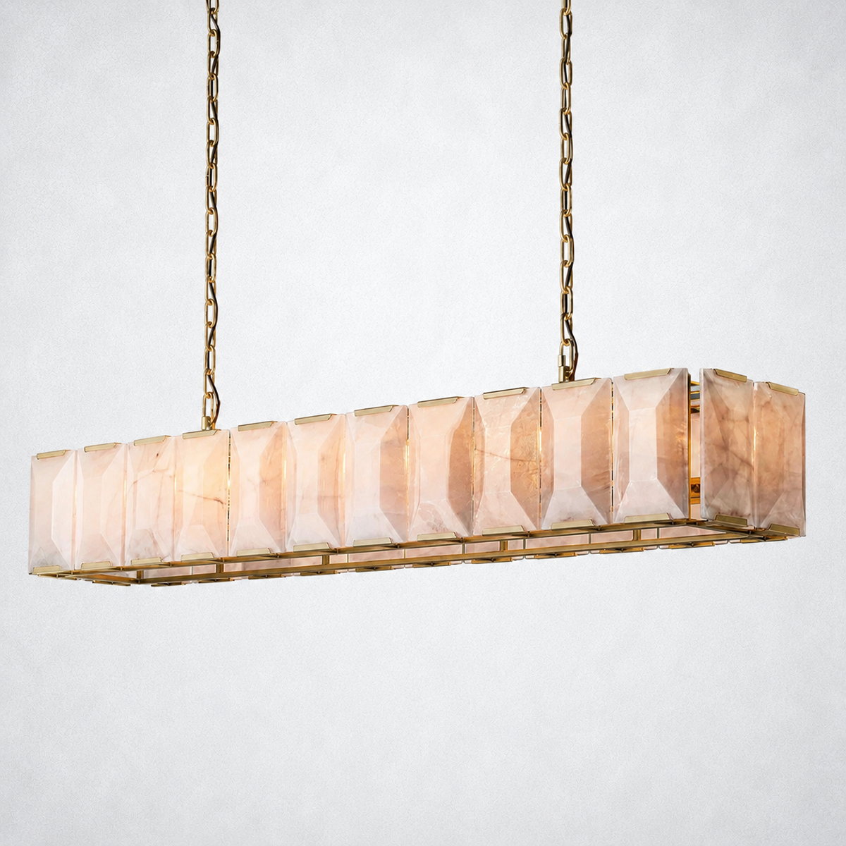 Ellington Calcite Rectangular Chandelier 74"