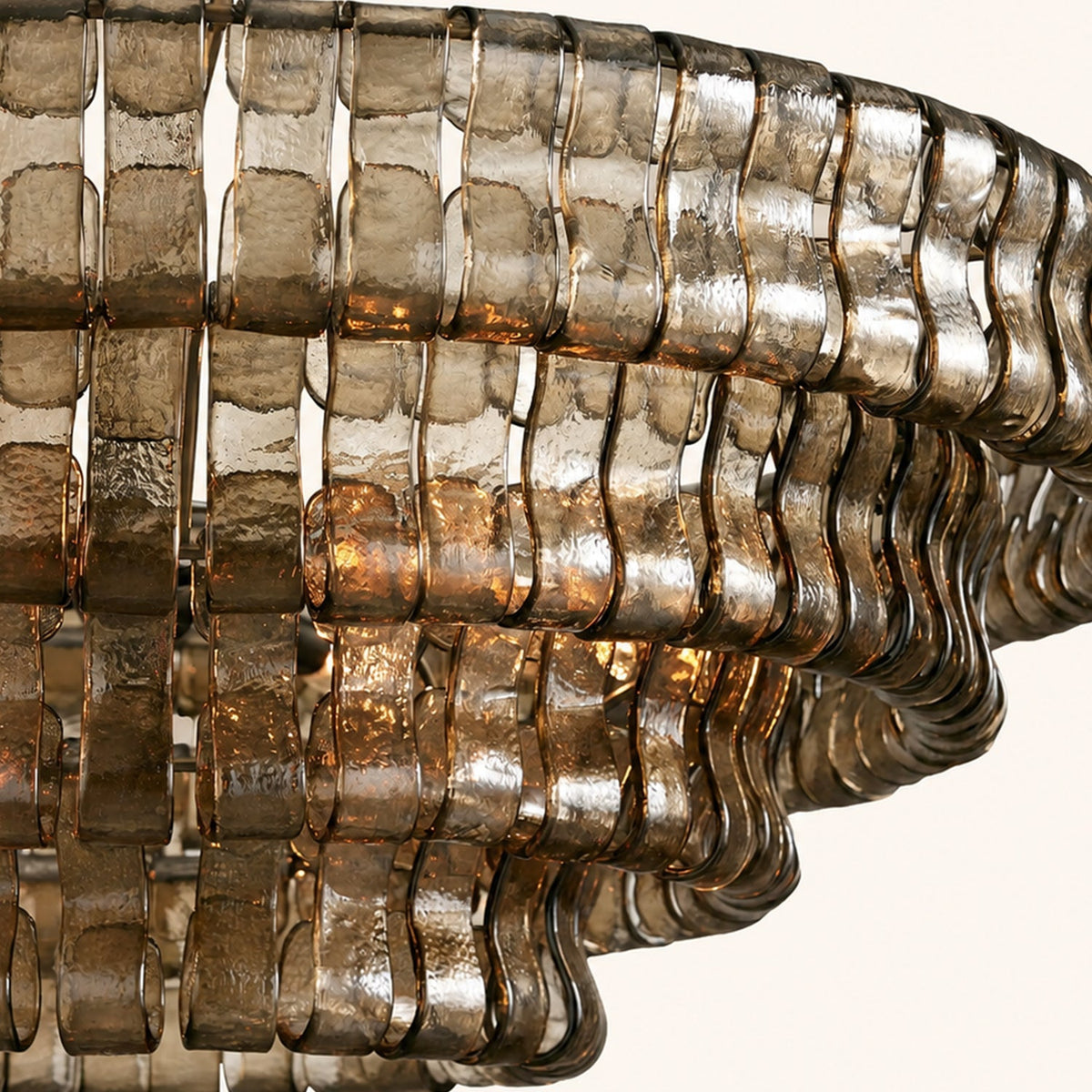Amor 4-Tier Ghiaccio Glass Round Chandelier 36’’