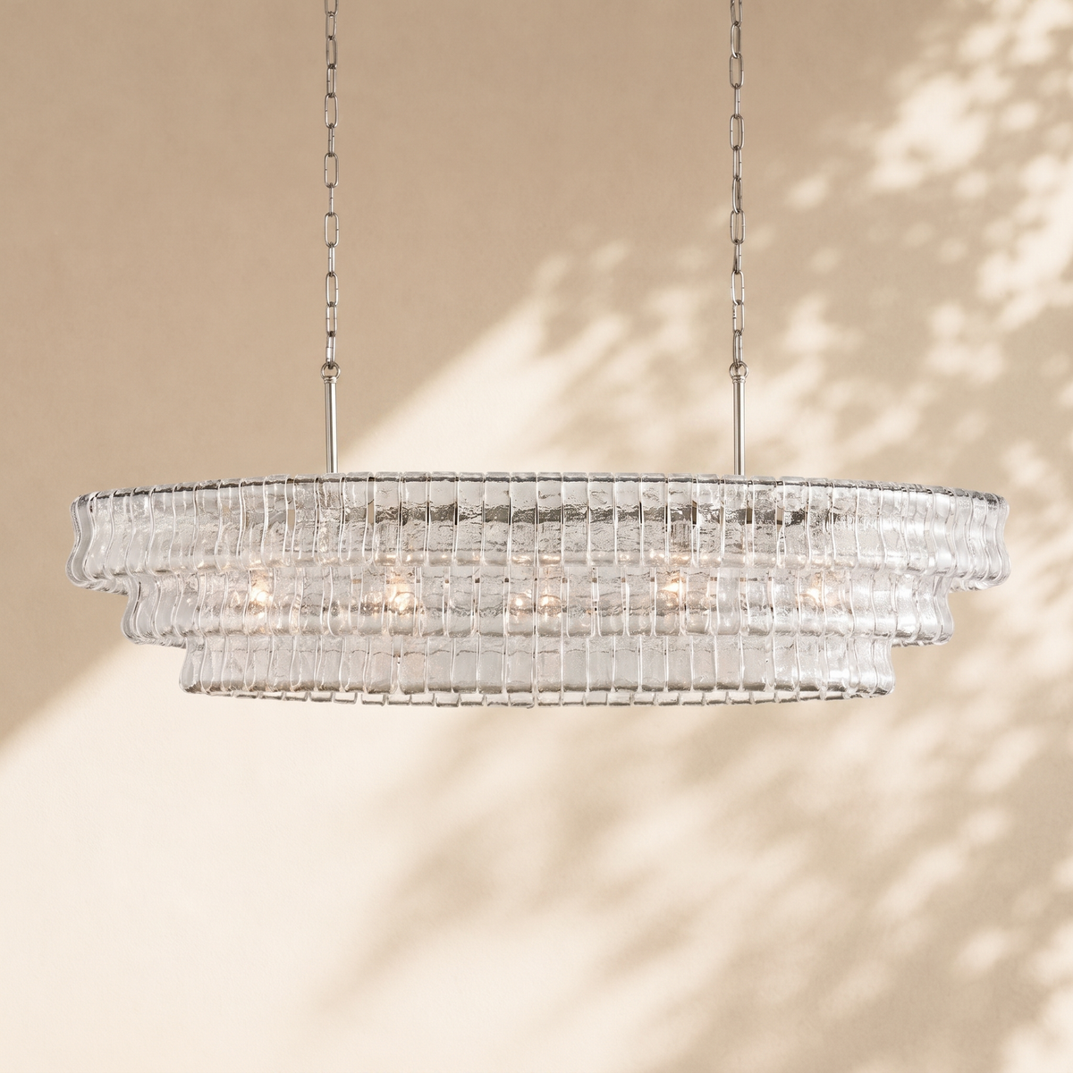 Amor Ghiaccio Glass Oval Chandelier 54"W/65"W