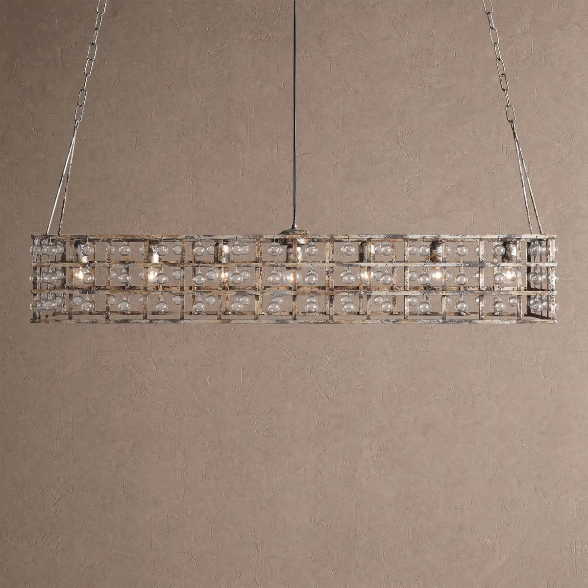 La Caged Rectangular Chandelier 7-Light
