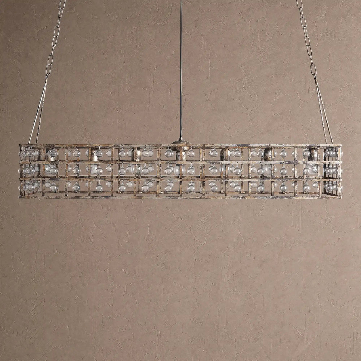 La Caged Rectangular Chandelier 7-Light