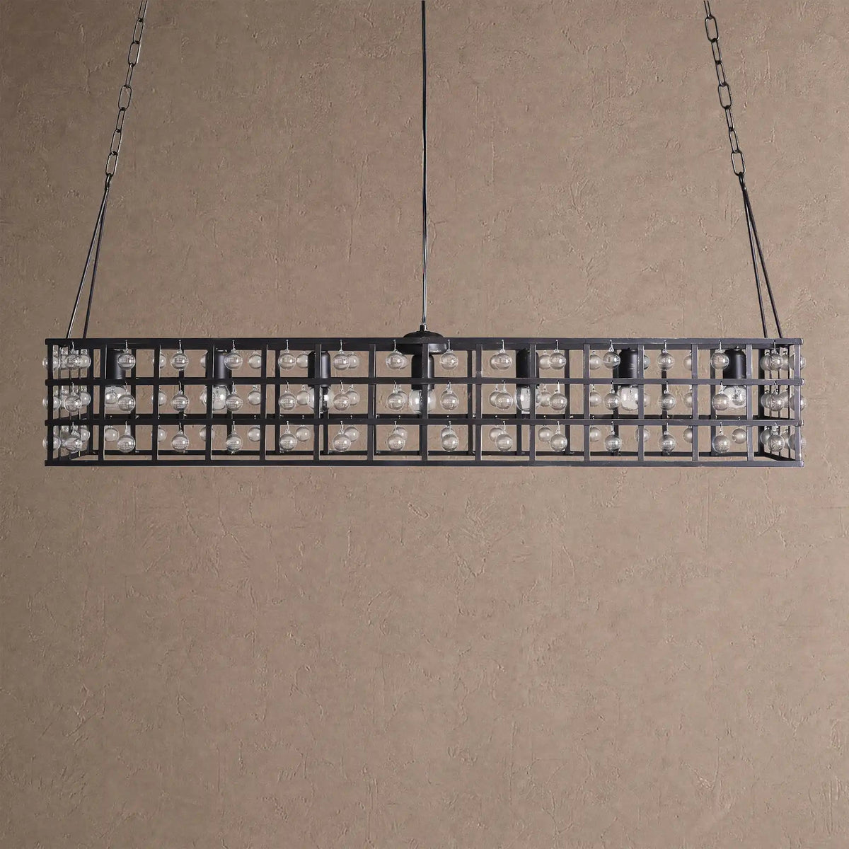 La Caged Rectangular Chandelier 7-Light