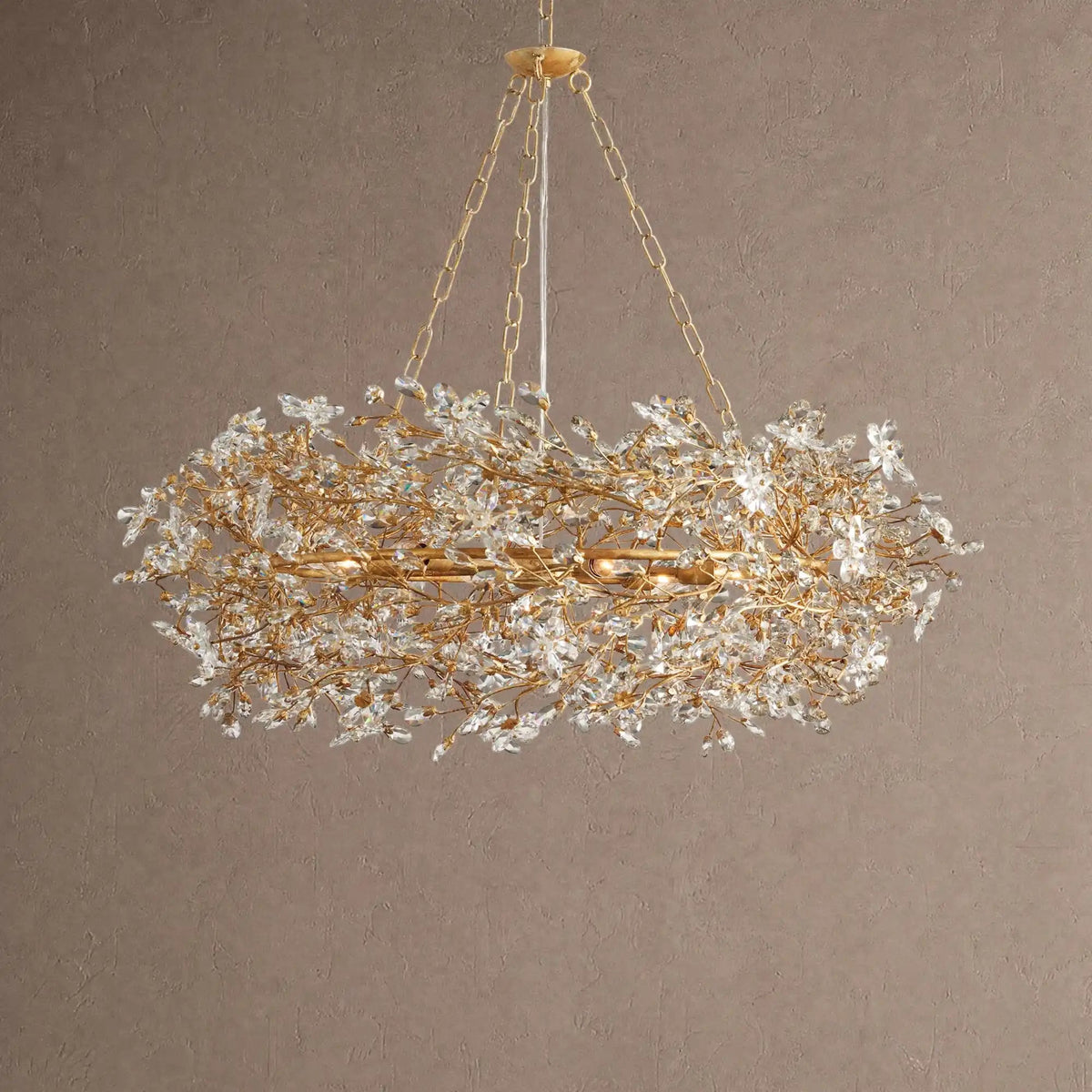 Fiore Crown Crystal Branch Chandelier 39" 48" 60“