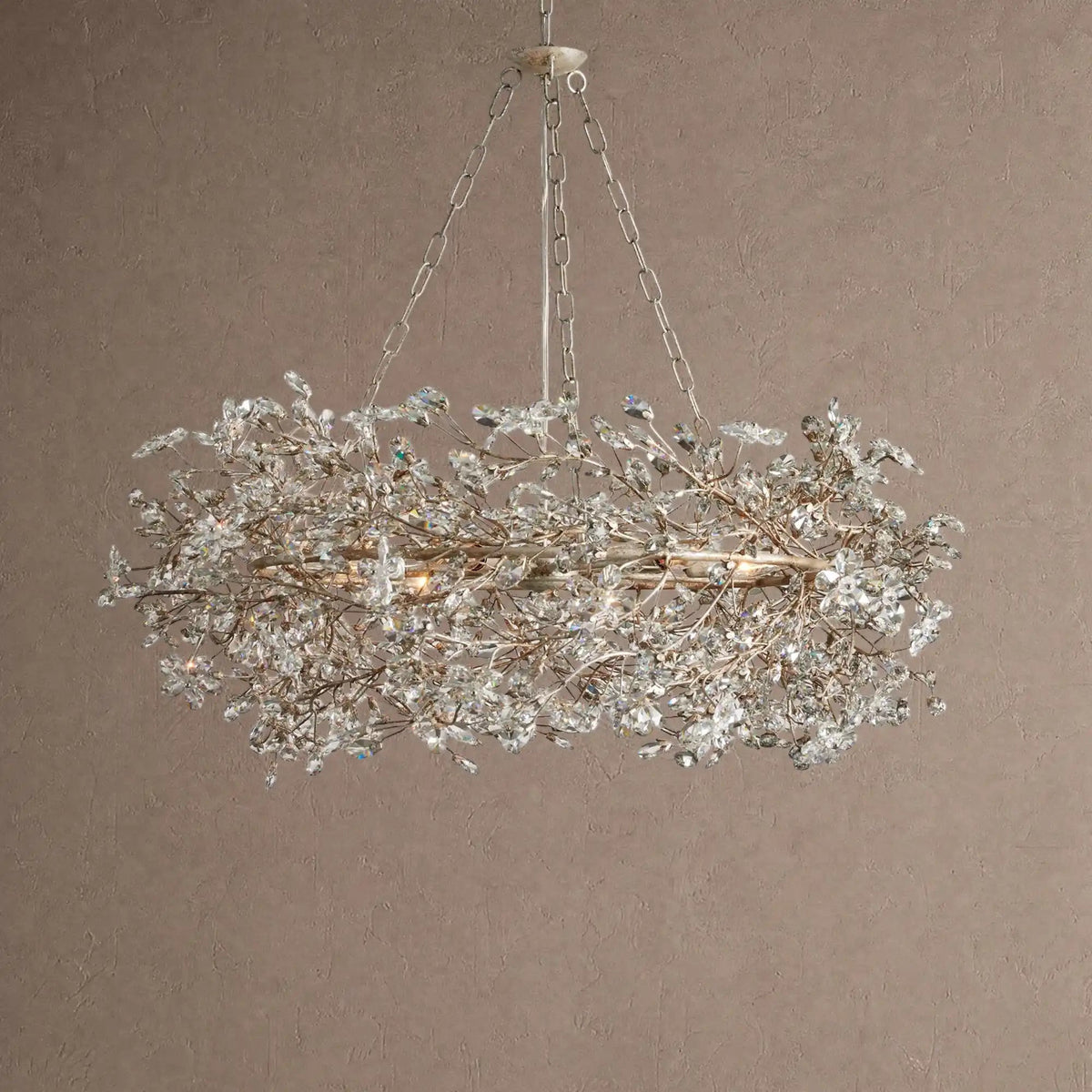 Fiore Crown Crystal Branch Chandelier 39" 48" 60“