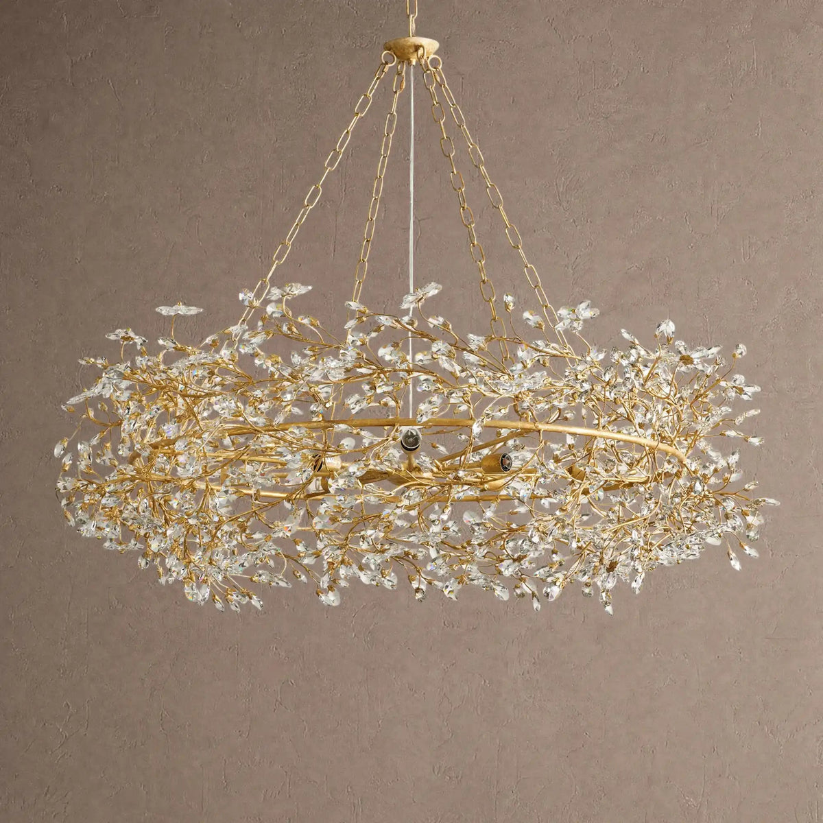 Fiore Crown Crystal Branch Chandelier 39" 48" 60“