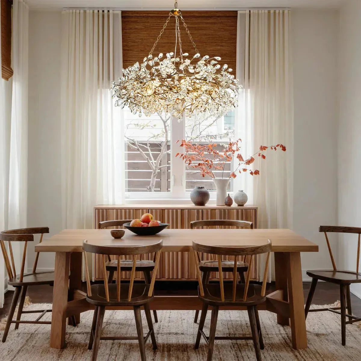 Fiore Crown Crystal Branch Chandelier 39" 48" 60“