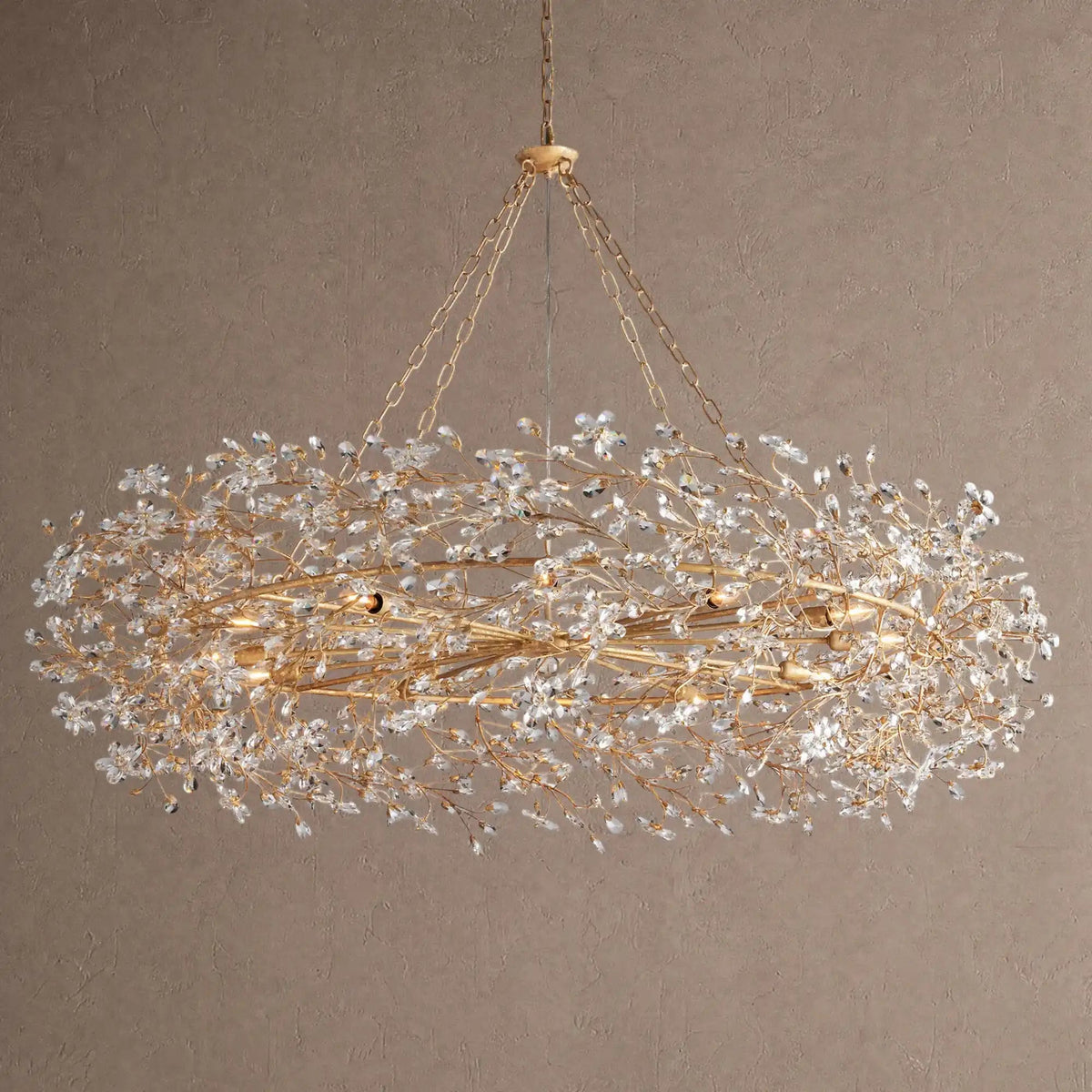 Fiore Crown Crystal Branch Chandelier 39" 48" 60“