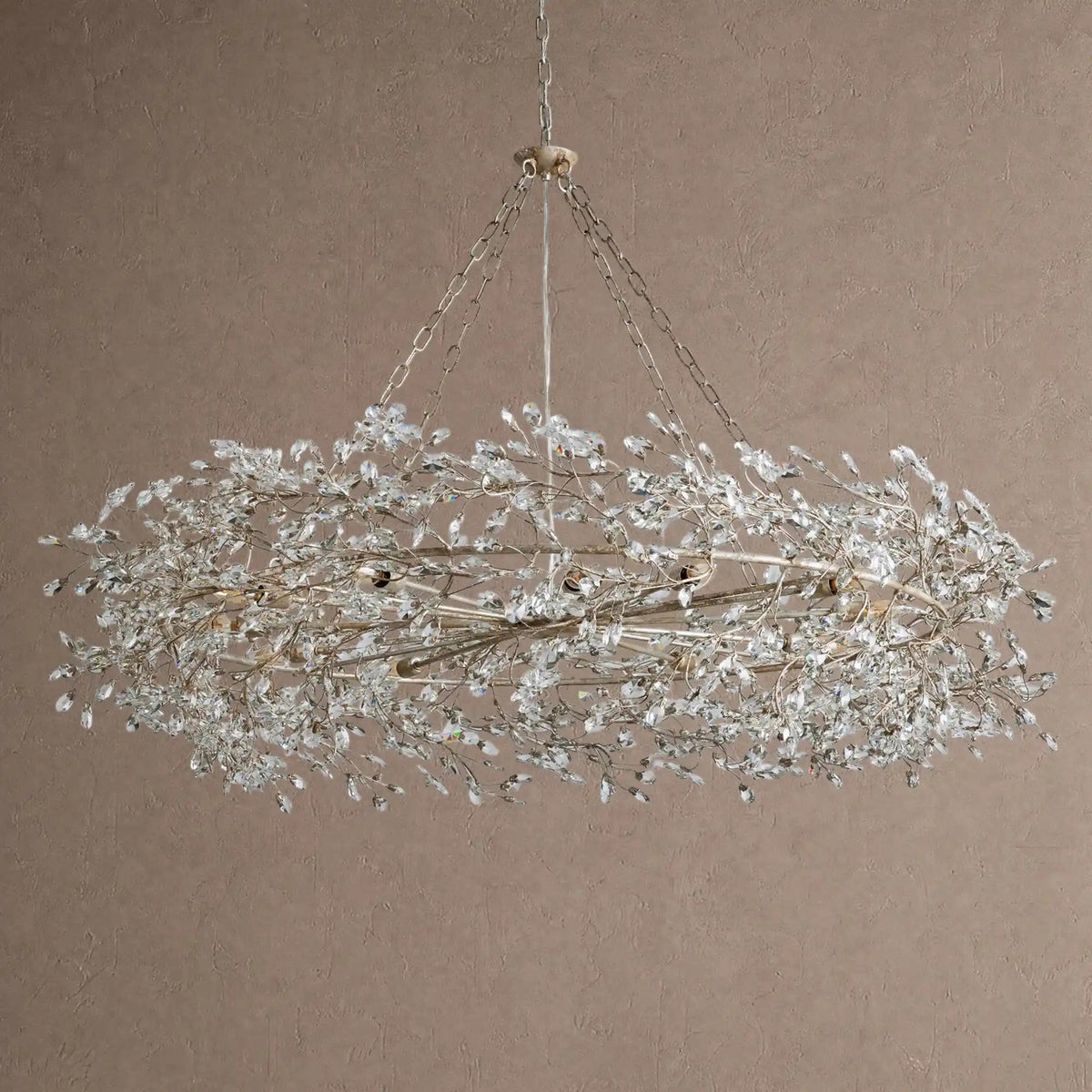 Fiore Crown Crystal Branch Chandelier 39" 48" 60“