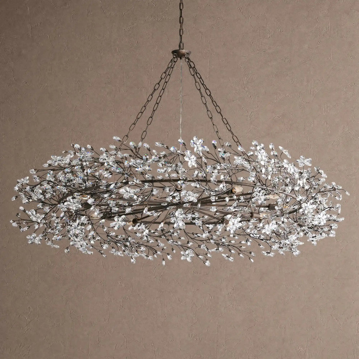 Fiore Crown Crystal Branch Chandelier 39" 48" 60“
