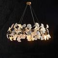Ceramic Gingko Round Branch Chandelier