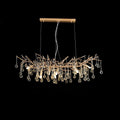 TLL Teardrop Gold Contemporary Crystal Hanging Lighting Fixture For Dining Room