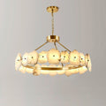 Moonlit Alabaster Modern Round Chandelier
