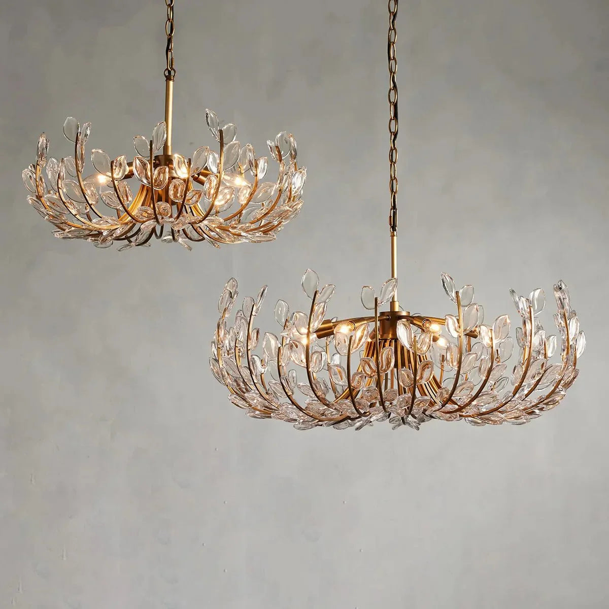 Adela Glass Petal 6 Light Chandelier - Cyran Lamps