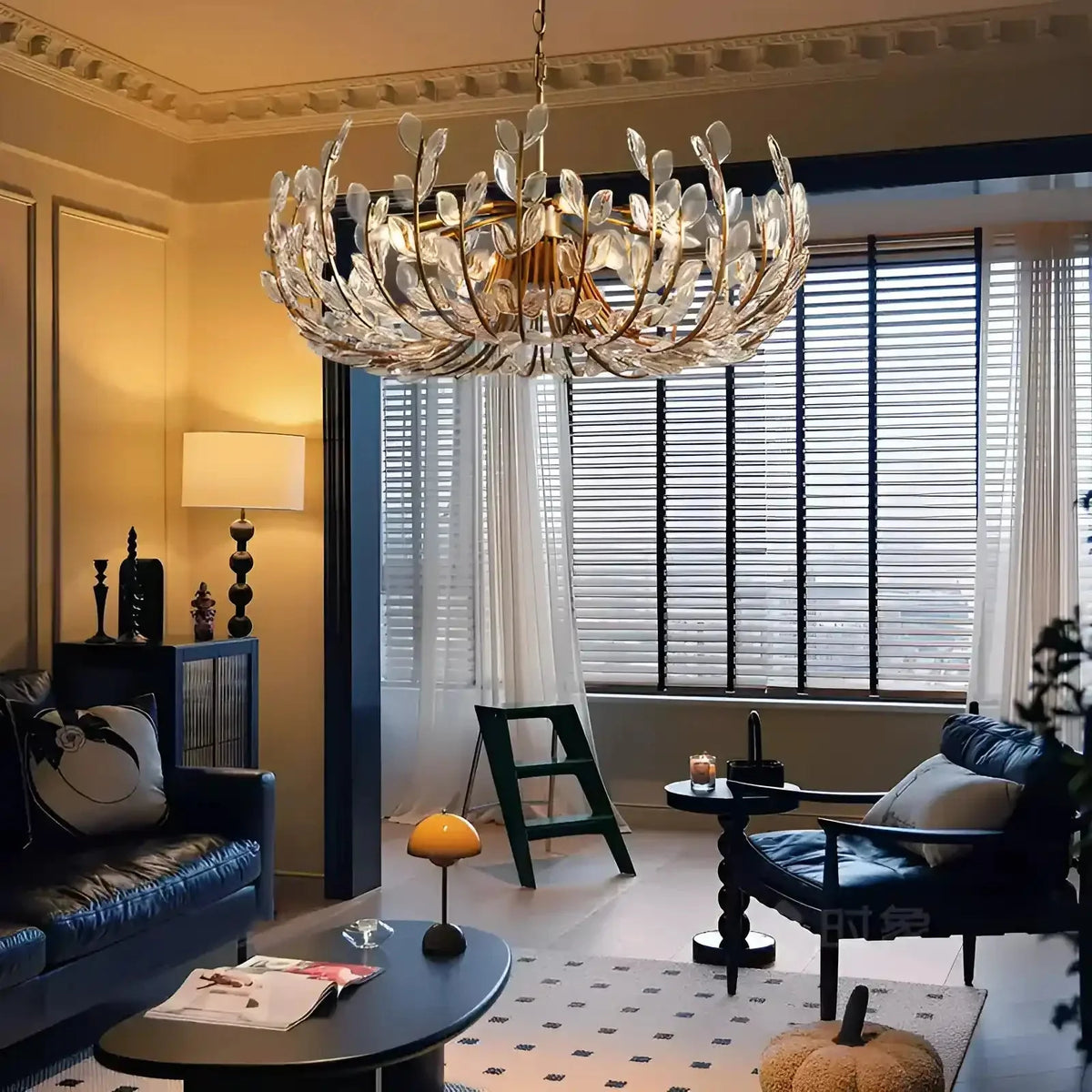 Adela Glass Petal 6 Light Chandelier - Cyran Lamps