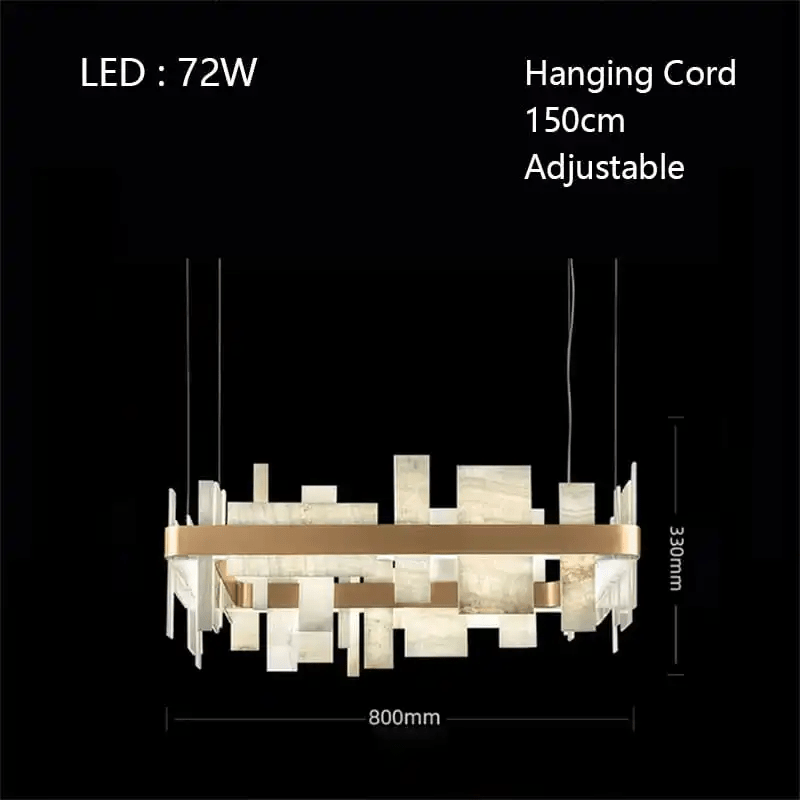 Alabaster Acropolis LED Square Chandelier - Brig Lighting