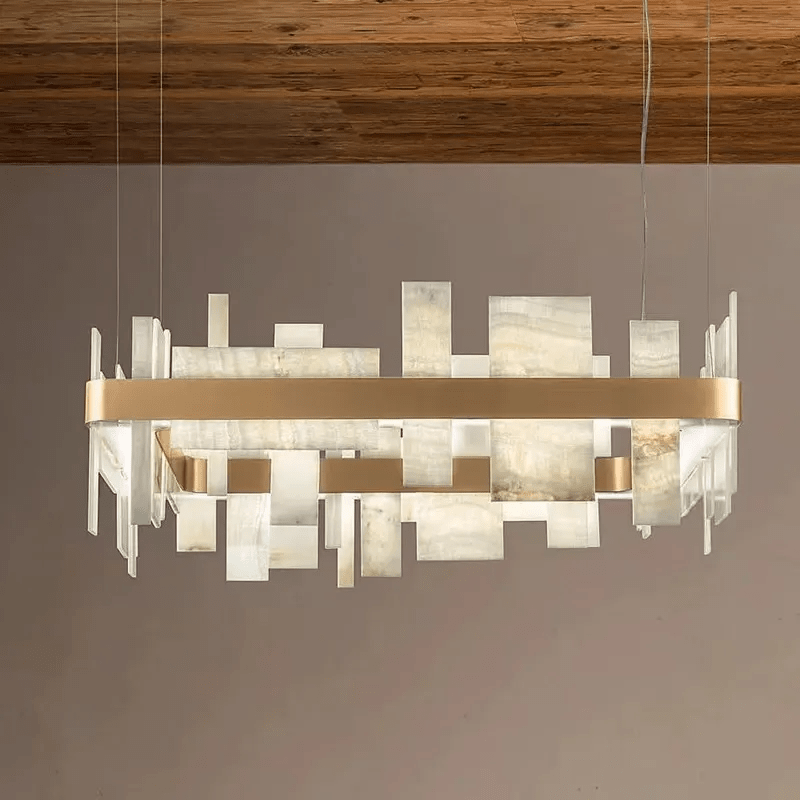 Alabaster Acropolis LED Square Chandelier - Brig Lighting