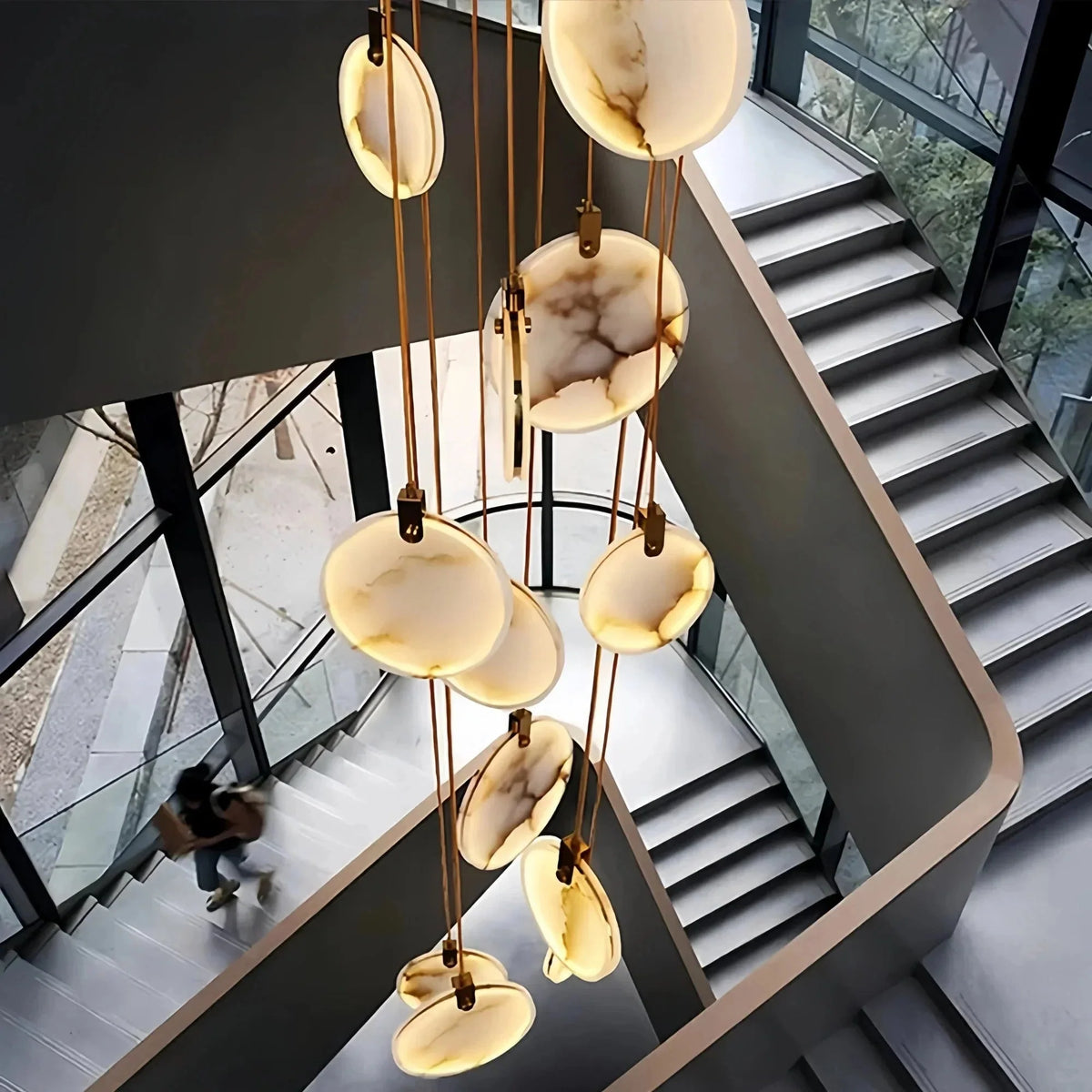 Alabaster Long Staircase Chandelier 5 styles - Brig Lighting