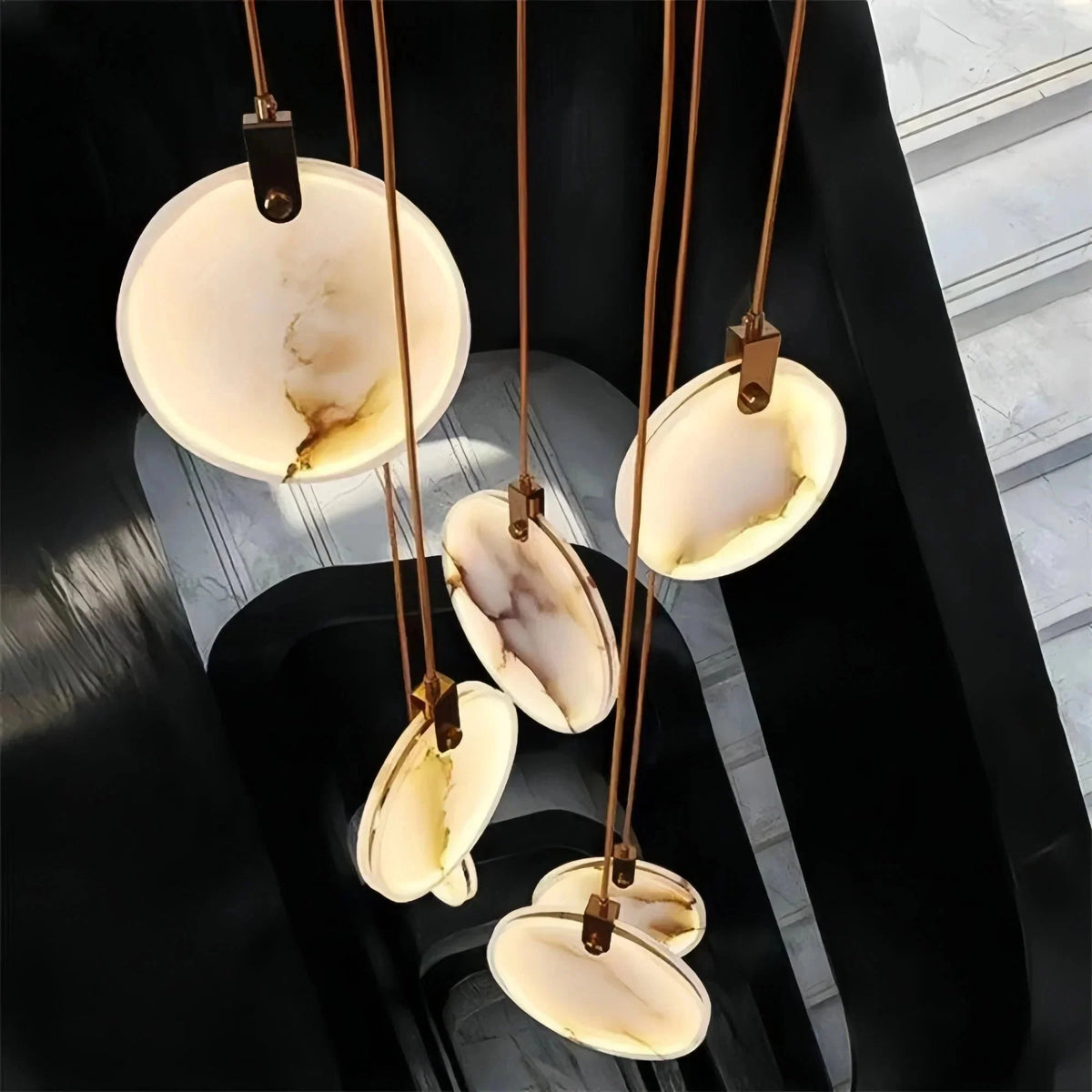 Alabaster Long Staircase Chandelier 5 styles - Brig Lighting