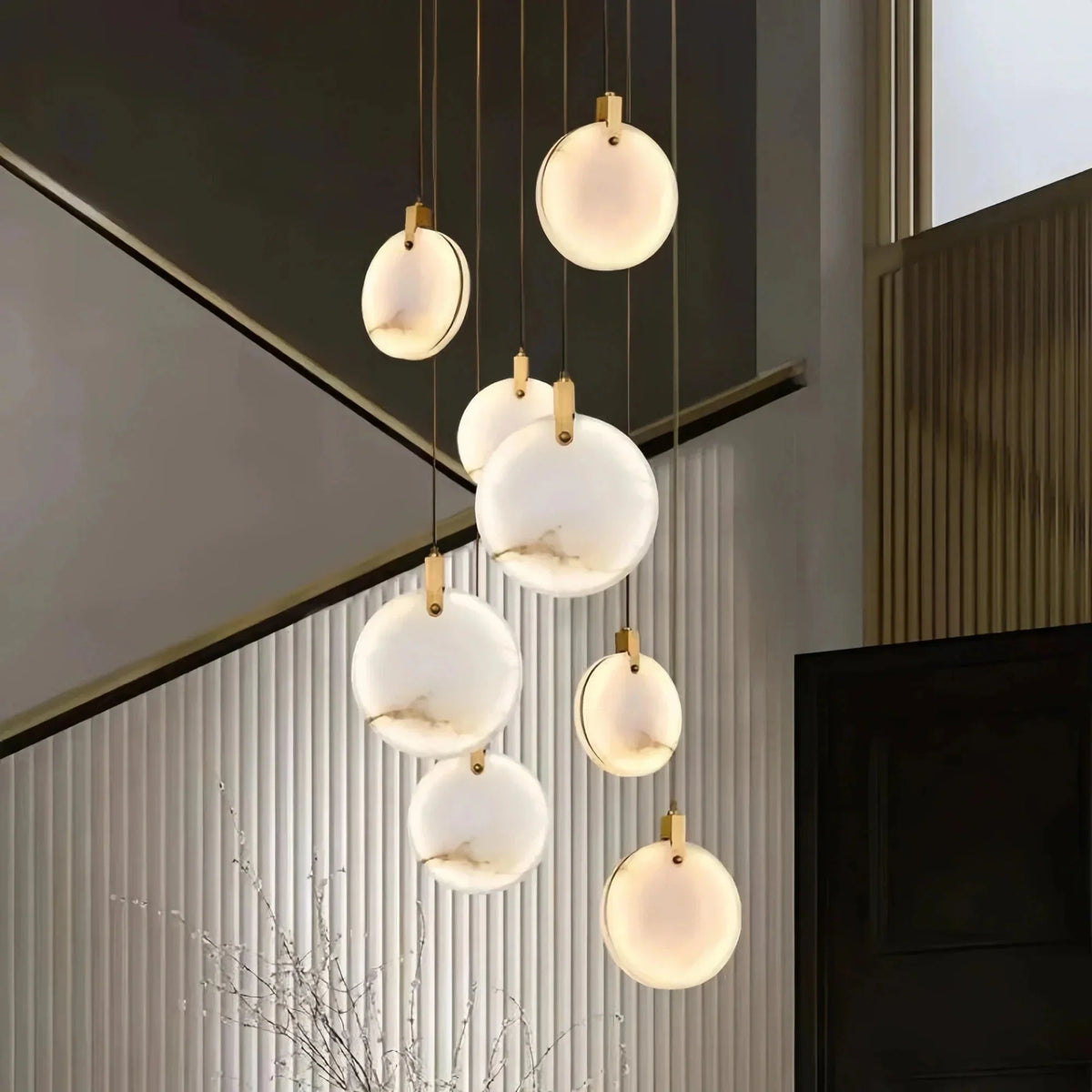 Alabaster Long Staircase Chandelier 5 styles - Brig Lighting