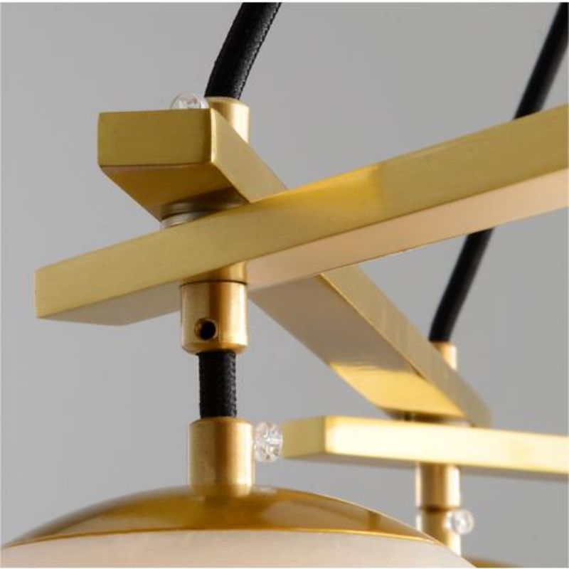 Alabaster Modern Round Ball Chandelier - Brig
