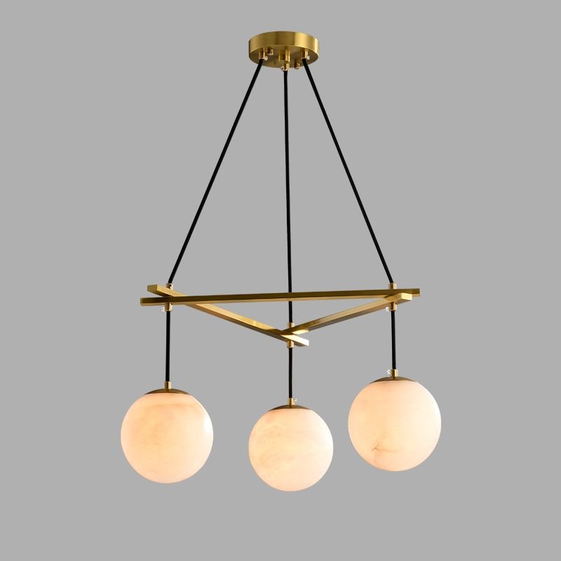 Alabaster Modern Round Ball Chandelier - Brig