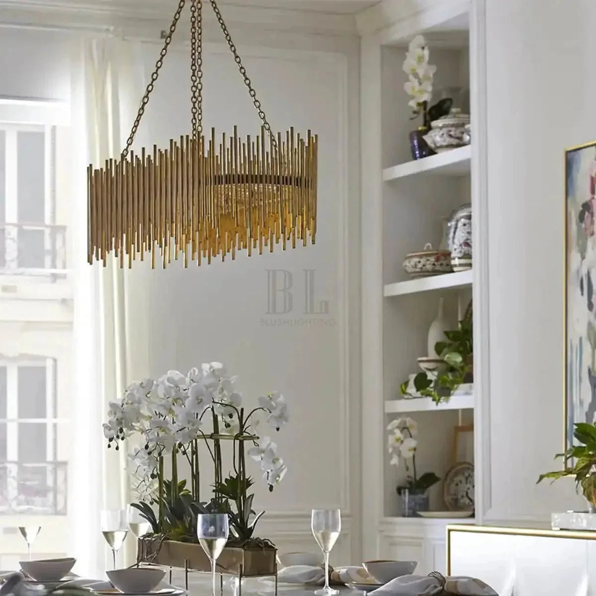 Althely 10 Lights Rectangle Pendant Chandelier - Brig Lighting