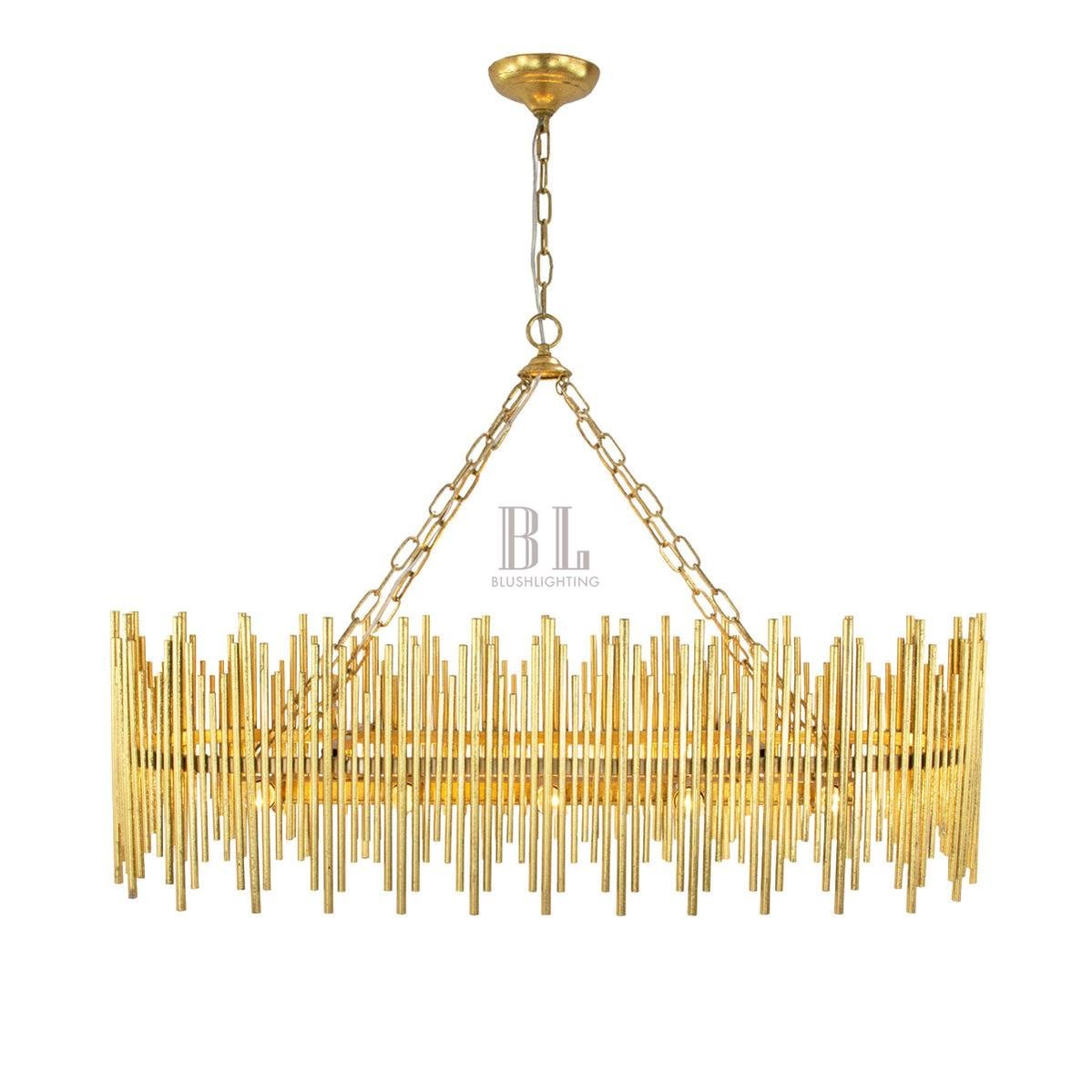 Althely 10 Lights Rectangle Pendant Chandelier - Brig Lighting