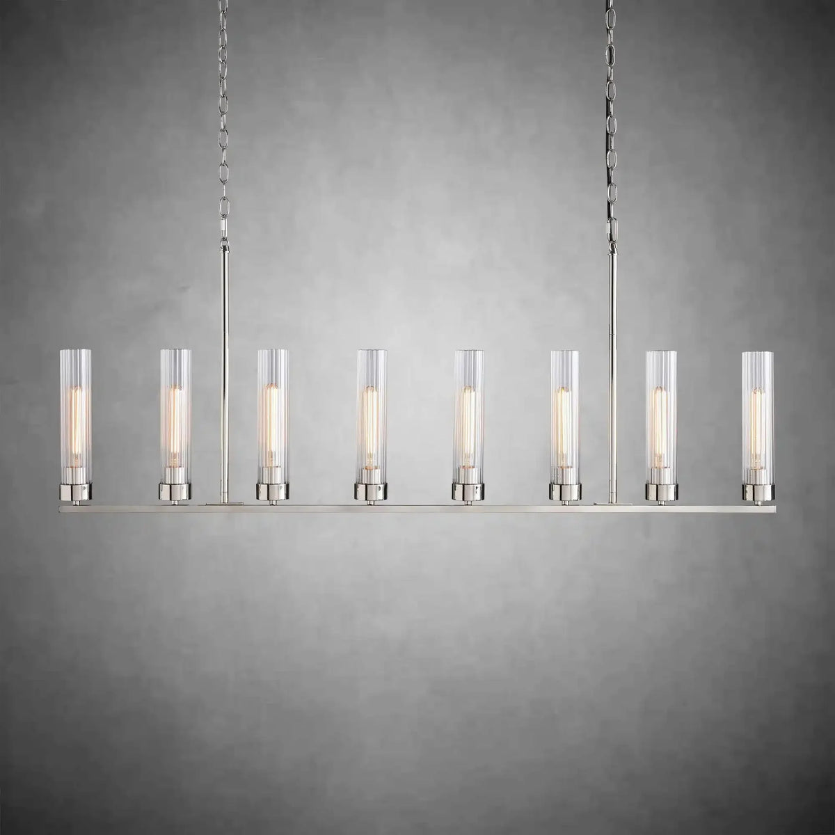 Andreas Glass Linear Chandelier Lighting - briglamps