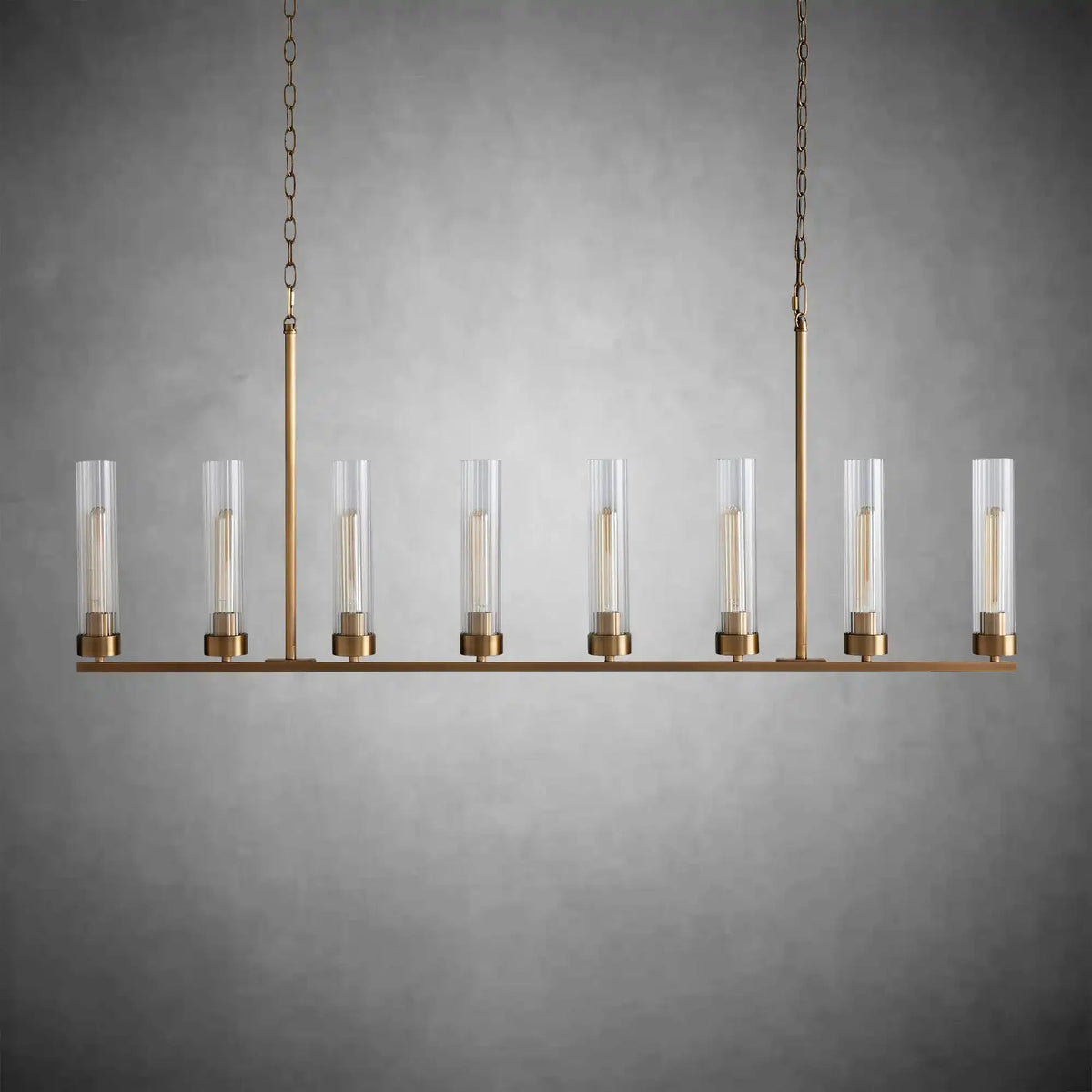 Andreas Glass Linear Chandelier Lighting - briglamps