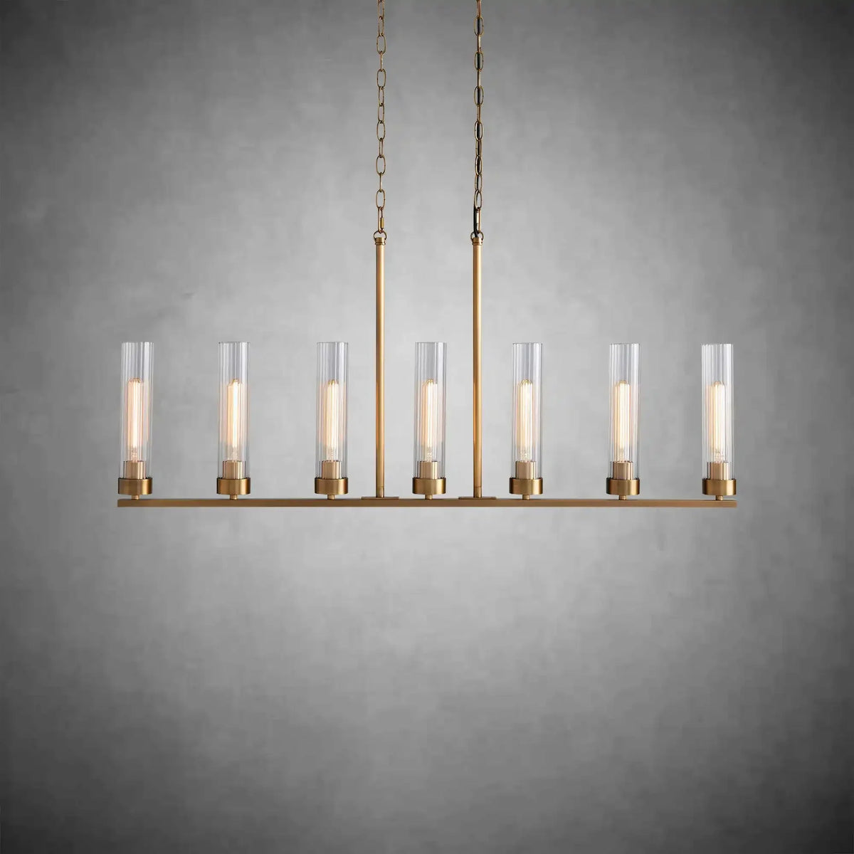 Andreas Glass Linear Chandelier Lighting - briglamps