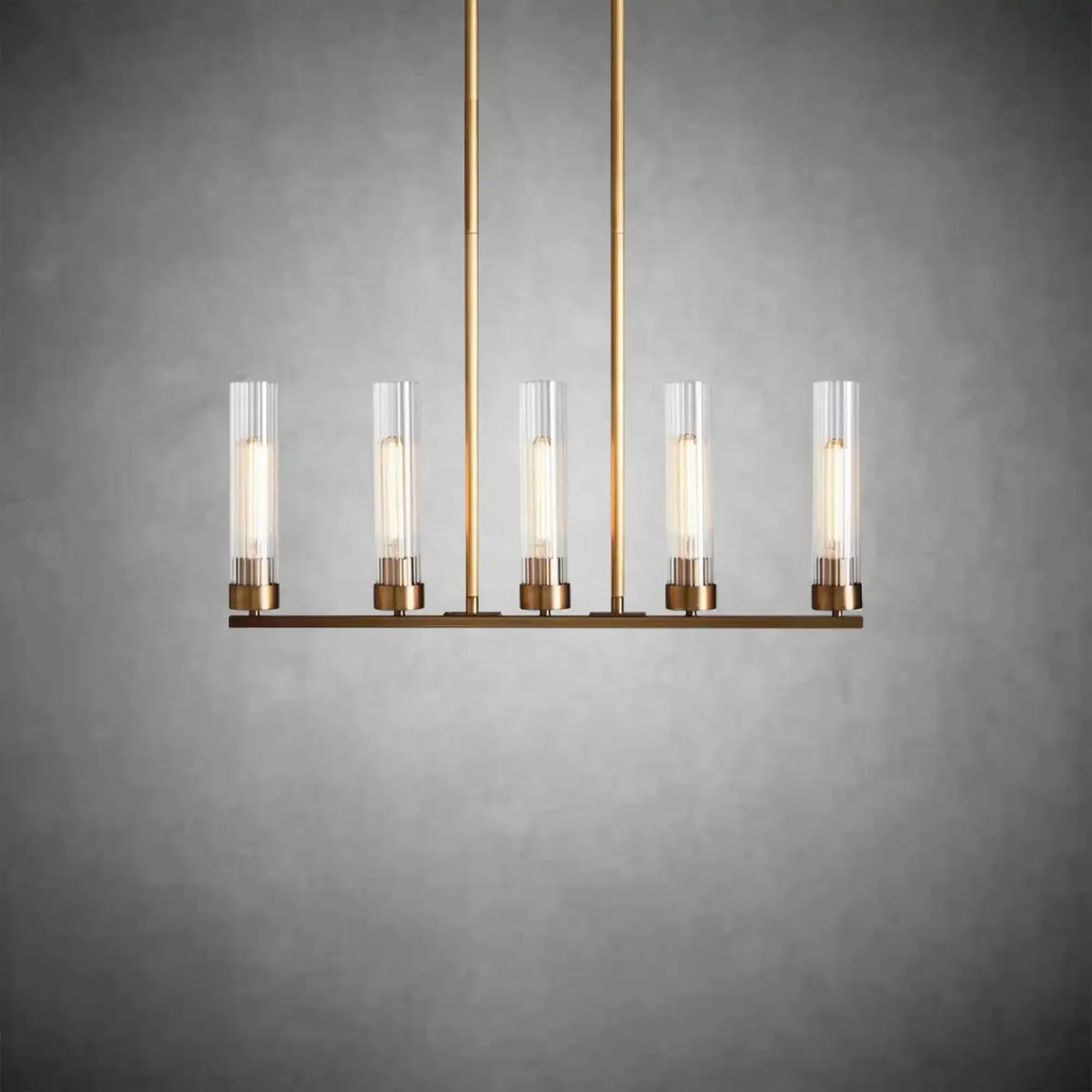 Andreas Glass Linear Chandelier Lighting - briglamps