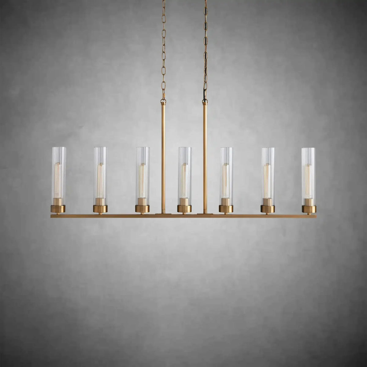 Andreas Glass Linear Chandelier Lighting - briglamps