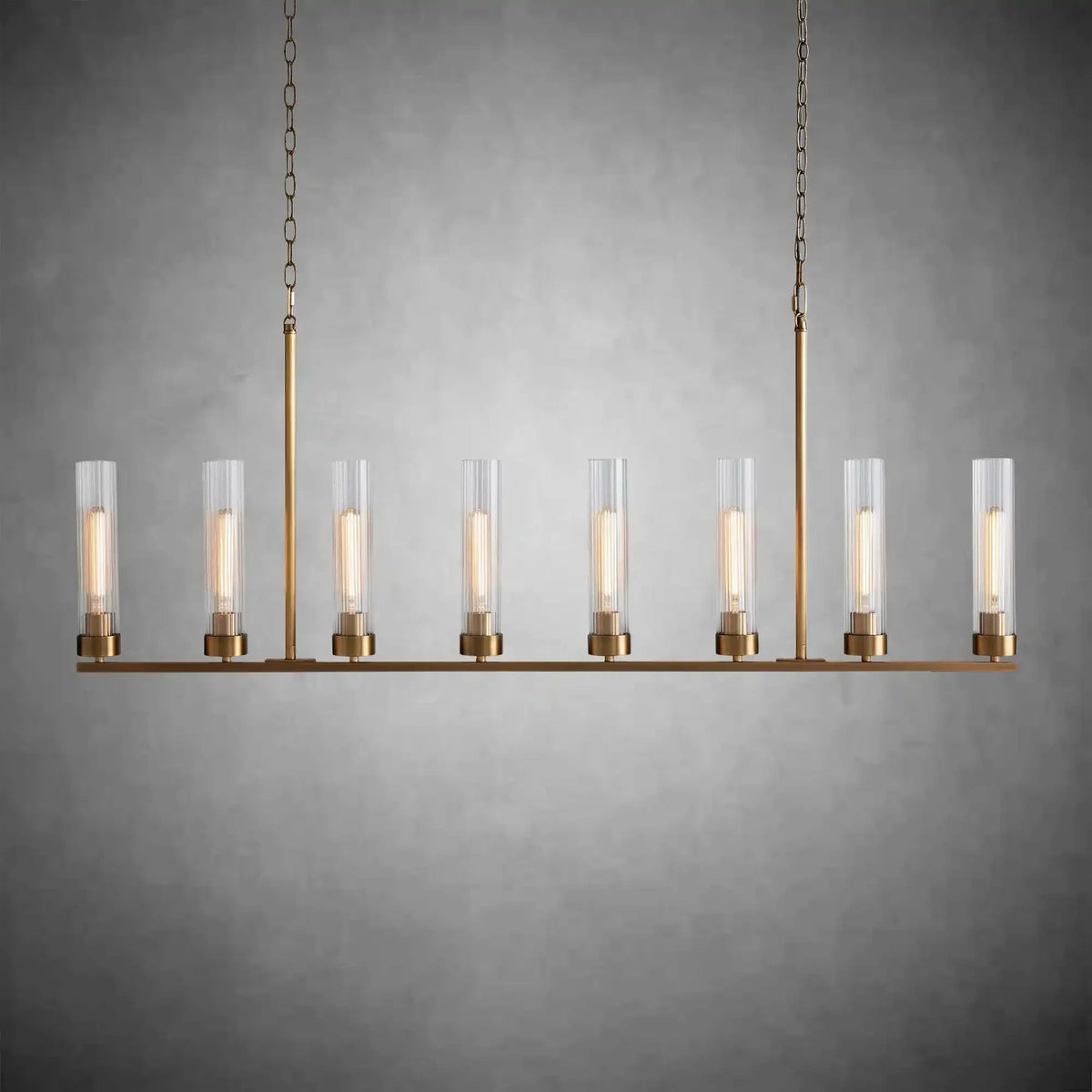 Andreas Glass Linear Chandelier Lighting - briglamps