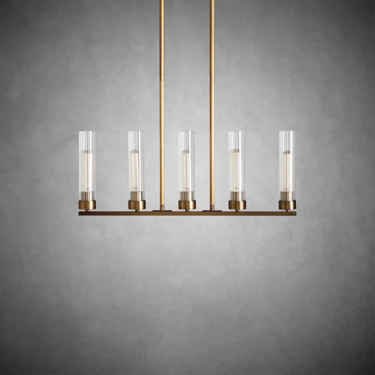 Andreas Glass Linear Chandelier Lighting - briglamps
