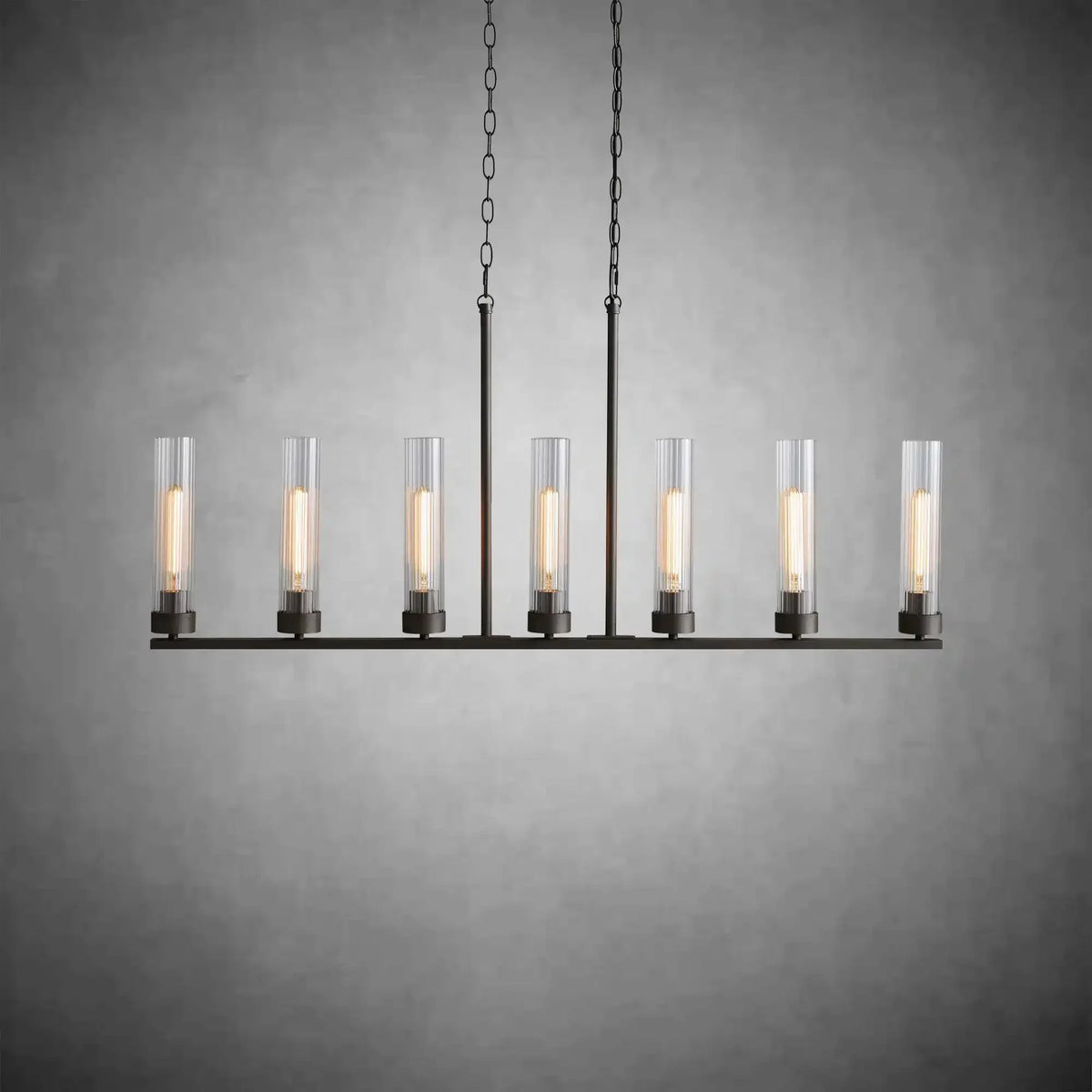 Andreas Glass Linear Chandelier Lighting - briglamps