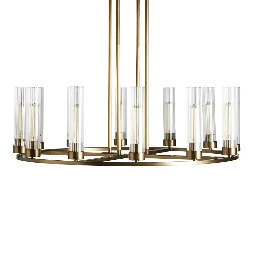 Andreas Round Glass Chandelier 30"W 40"W - briglamps